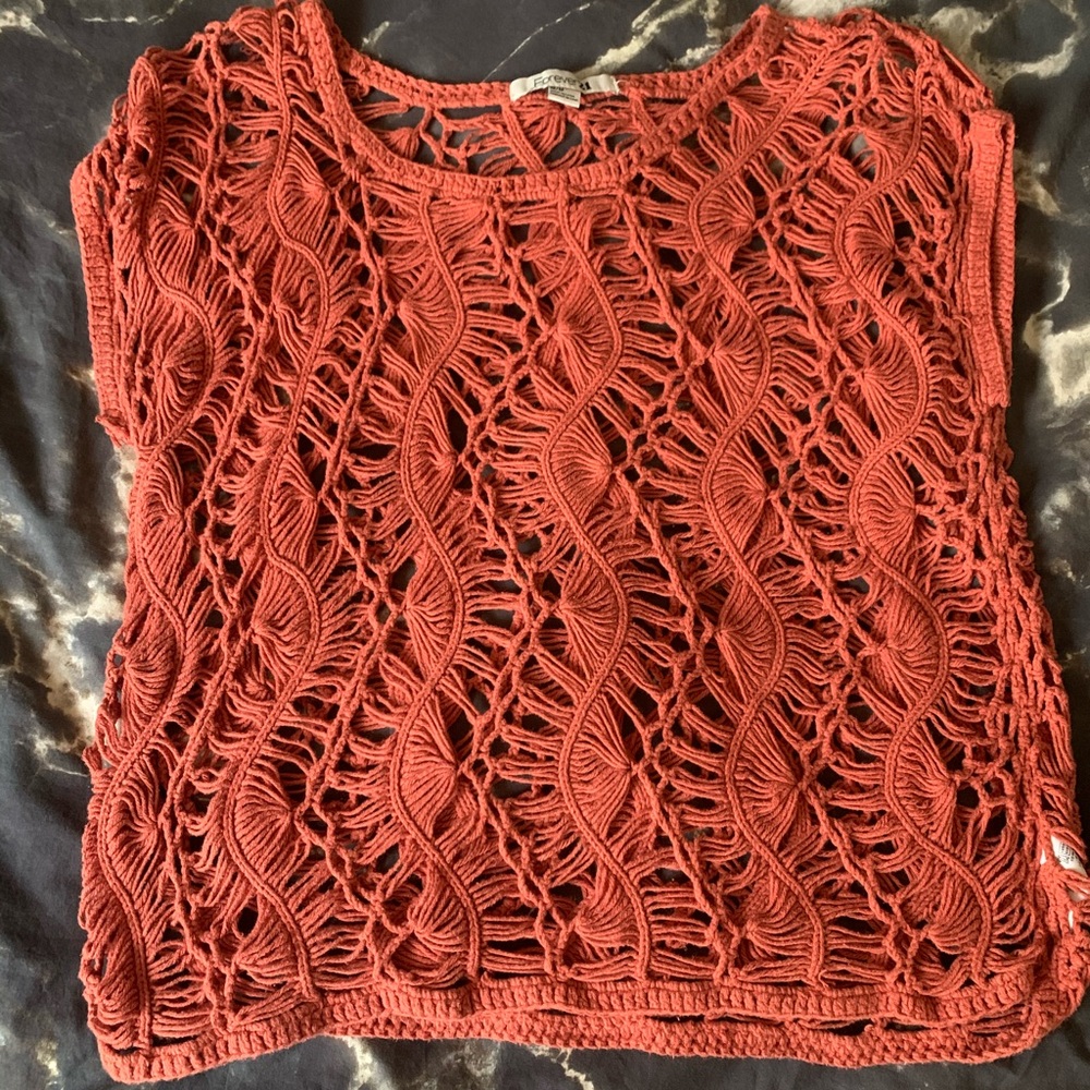 Orange crochet top